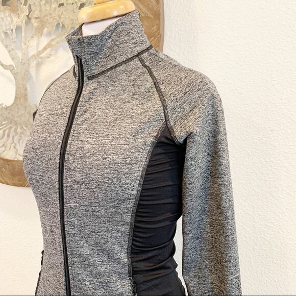 Victoria's Secret VSX Sport Knockout Jacket Gray Spacedye Black Small - Picture 3 of 7